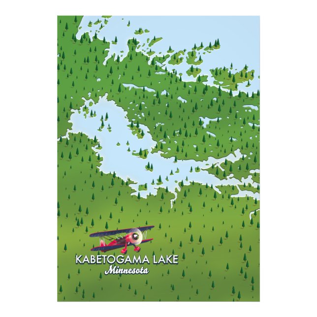 Kabetogama lake, Minnesota, USA Travel map. Photo Print (Front)
