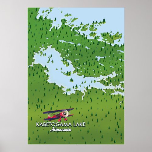 Kabetogama lake Minnesota USA Travel map Poster