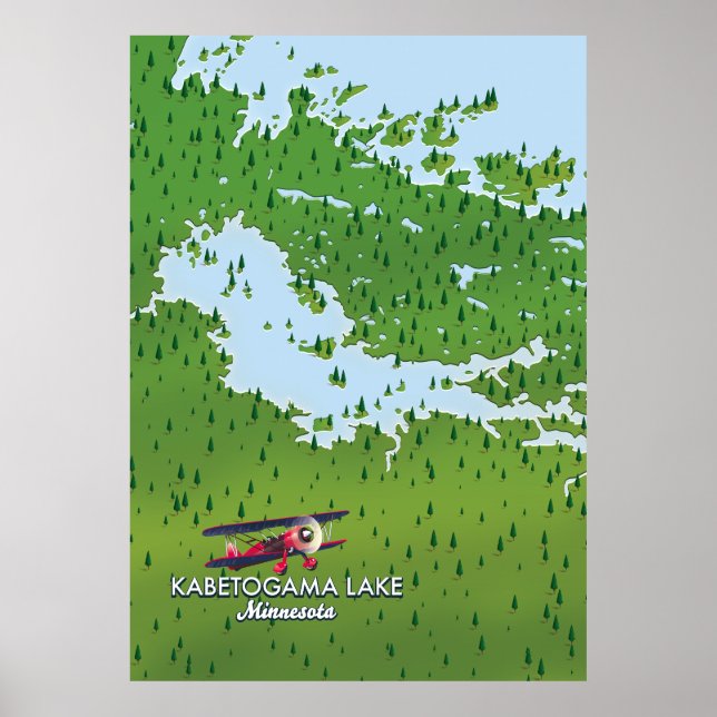 Kabetogama lake, Minnesota, USA Travel map. Poster (Front)