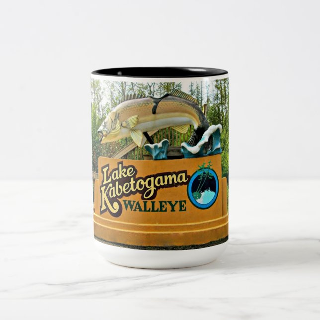 Kabetogama Lake Walleye Two-Tone Mug (Center)