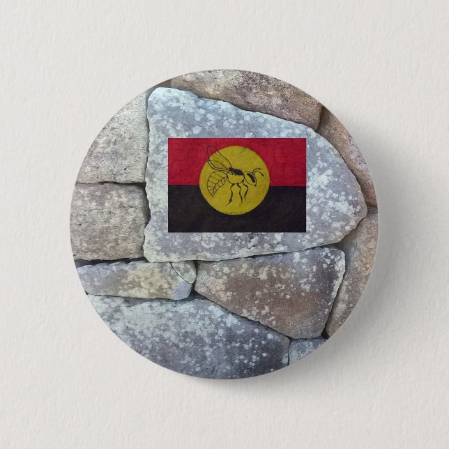 KABI BEE ANCIENT POLYGONAL STONE. BUTTON (Front)
