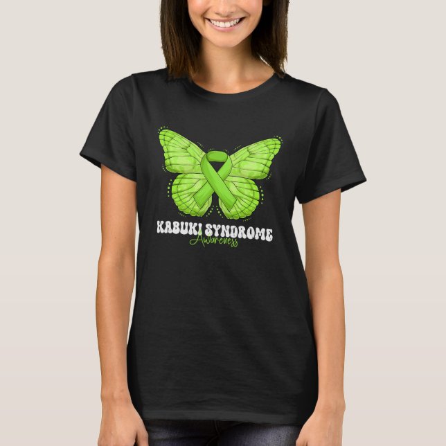 Kabuki Syndrome Awareness Month Lime Green Ribbon  T-Shirt (Front)