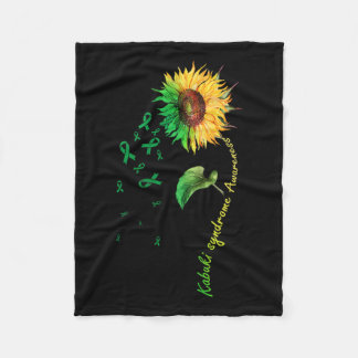 Kabuki Syndrome Awareness Sunflower Down Syndrome Fleece Blanket
