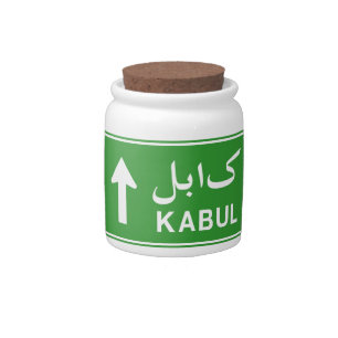 Kabul, Afghanistan Highway Traffic Street Sign Candy Jar