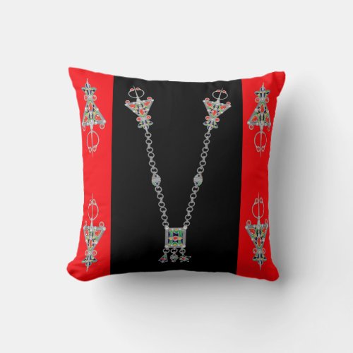 Kabyle jewelry throw pillow