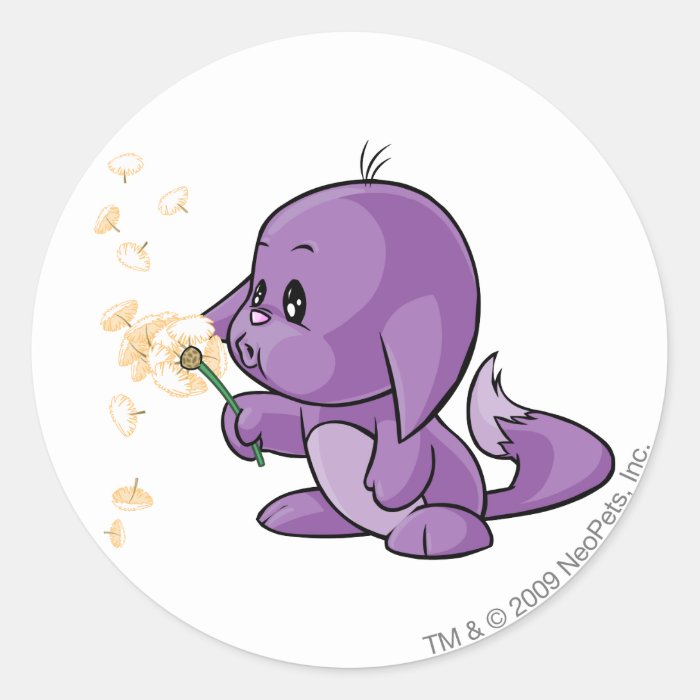 Kacheek Purple Round Sticker