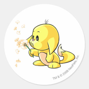 Kacheek Yellow Classic Round Sticker