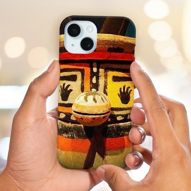 Kachina Doll Carved Wood Face Photo Cute Antique Case-Mate iPhone Case (Creator Uploaded)