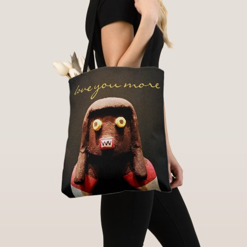 Kachina Doll Face Photo Love You More Script Cute Tote Bag