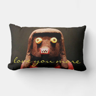 Kachina Doll Photo Love You More Script Quote Bold Lumbar Pillow