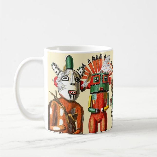 Kachina dolls of the Hopi Native American Tribe Coffee Mug (Left)