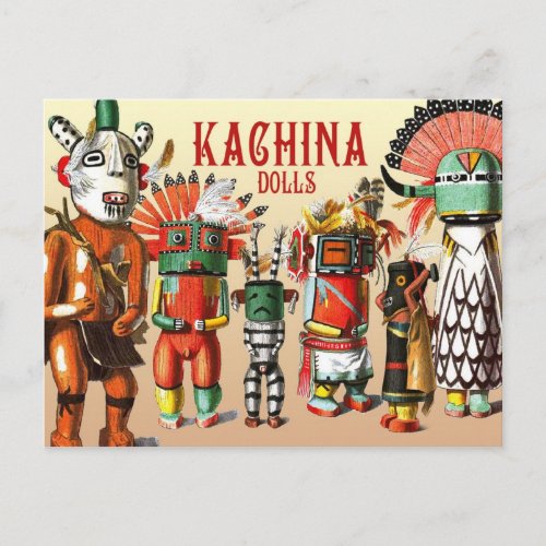 Kachina dolls of the Hopi Native American Tribe Postcard