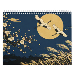 Kacho Fugetsu Birds Flowers Wind and Moon Art Calendar