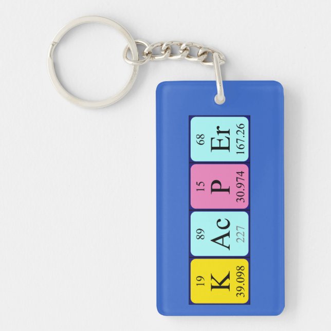 Kacper periodic table name keyring (Front)