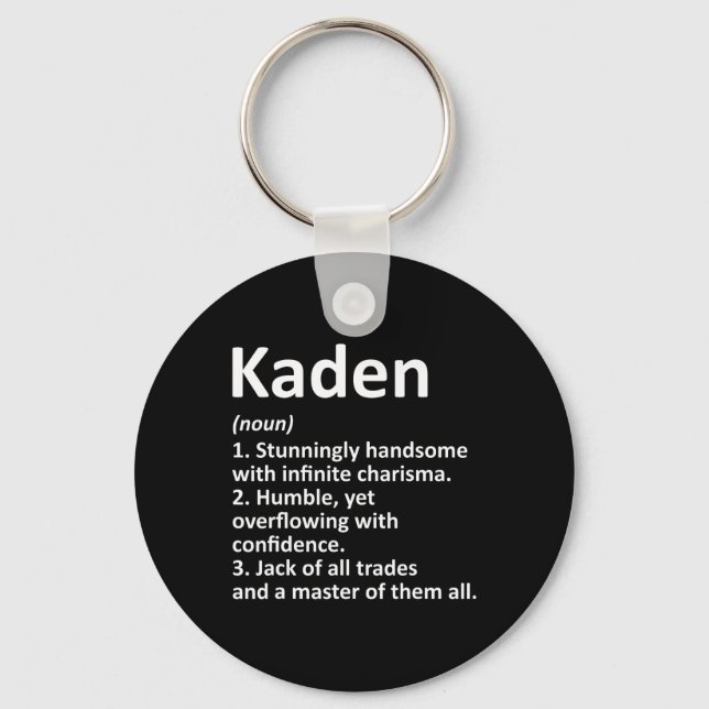 Kaden Definition Personalized Name Funny Birthday  Keychain (Front)