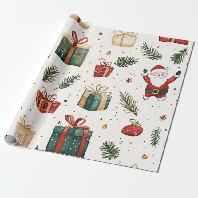 Kadopapier Christmas santa Wrapping Paper (Unrolled)