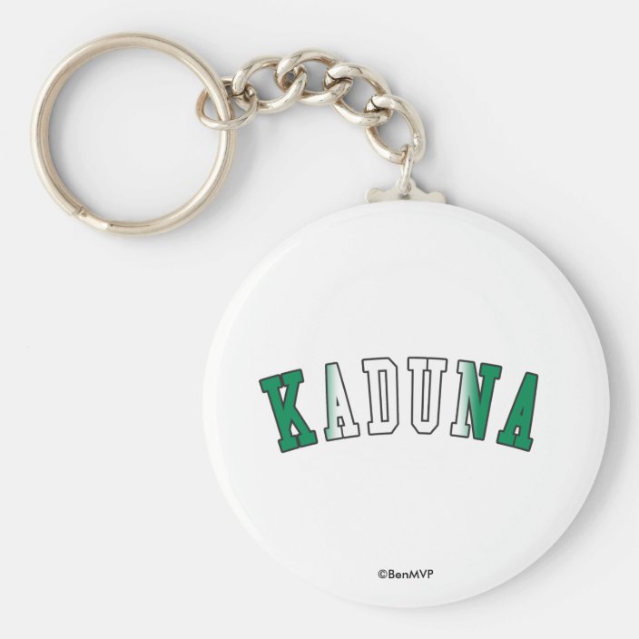 Kaduna in Nigeria National Flag Colors Keychain