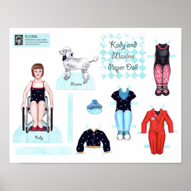 Kady and Maxine Paper Doll Set - Play or Display Poster (Front)