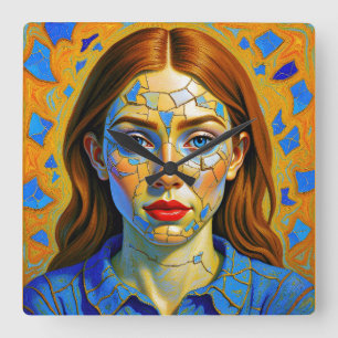 “Kaela” - Pattern of a Past Square Wall Clock