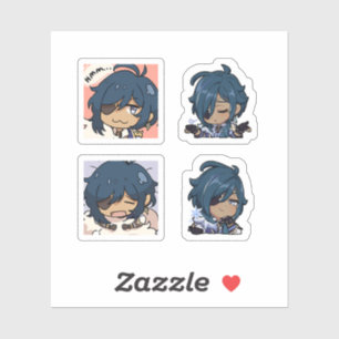 Kaeya Genshin Impact 4 Pack Sticker Sheet