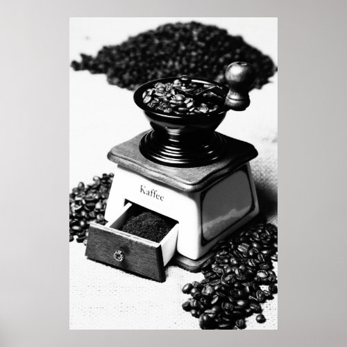 Kaffeemhle Schwarz Wei Kchenbild Poster