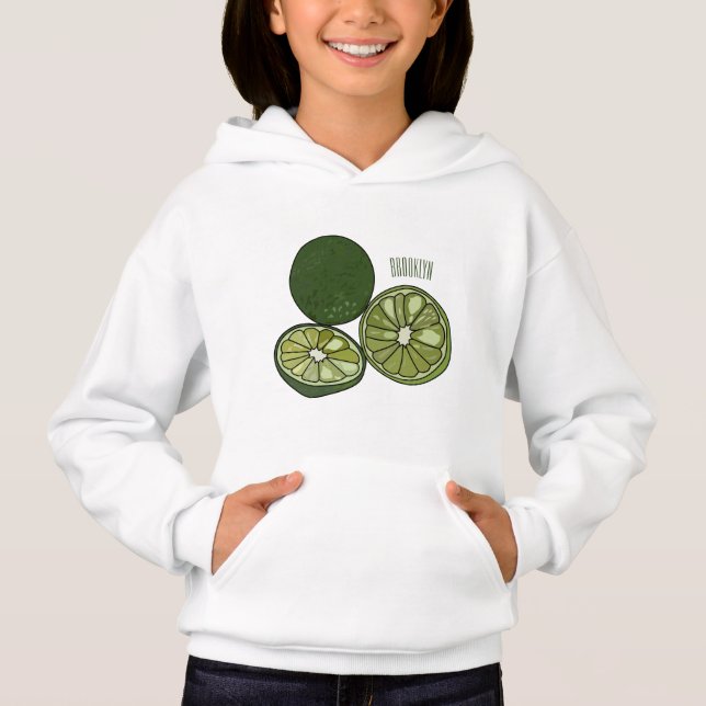 Kaffir lime cartoon illustration hoodie (Front)