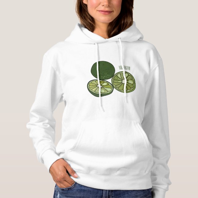 Kaffir lime cartoon illustration hoodie (Front)
