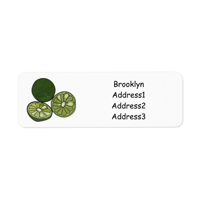 Kaffir lime cartoon illustration label (Front)