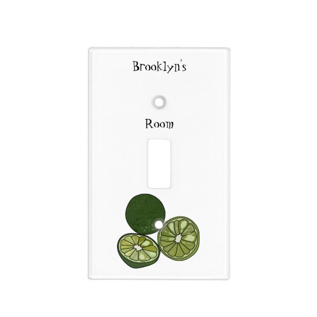Kaffir lime cartoon illustration light switch cover (Front)
