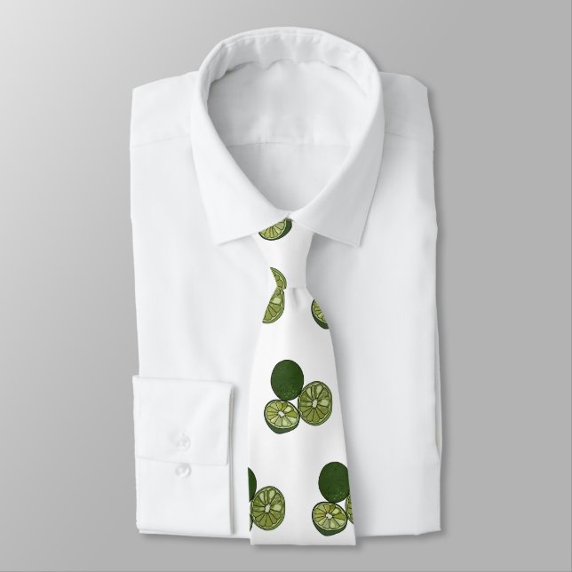 Kaffir lime cartoon illustration neck tie (Tied)