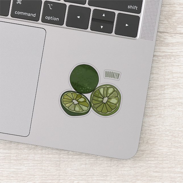 Kaffir lime cartoon illustration sticker (Detail)