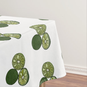 Kaffir lime cartoon illustration tablecloth