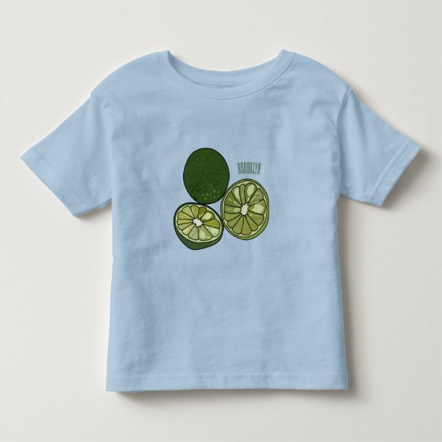 Kaffir lime cartoon illustration toddler t-shirt (Front)