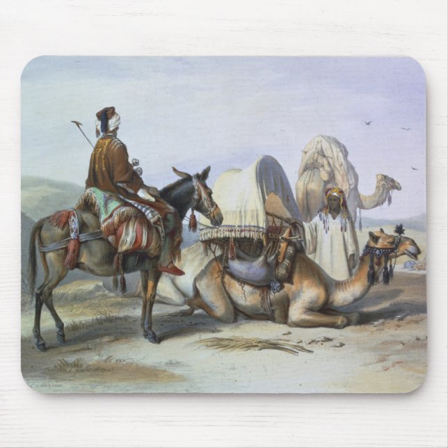 Kafila with a Camel Bearing a Hodesh, illustration Mouse Pad (Front)