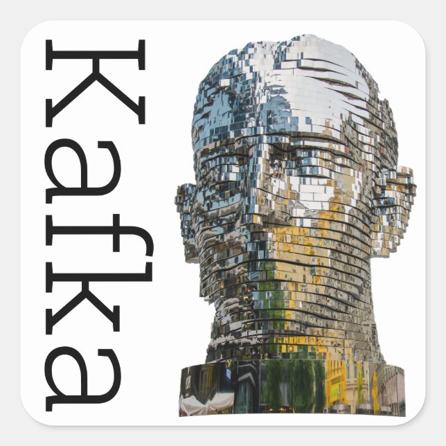 Kafka Head Square Sticker (Front)