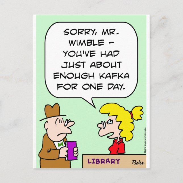 kafka library enough books postcard (Front)