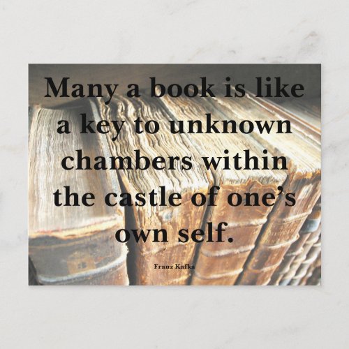 Kafka Quote on Books Postcard