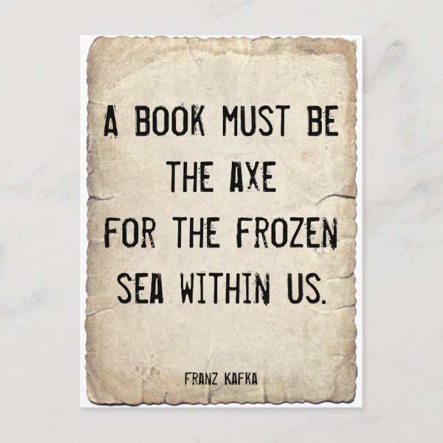 Kafka Quote on Books Postcard (Front)