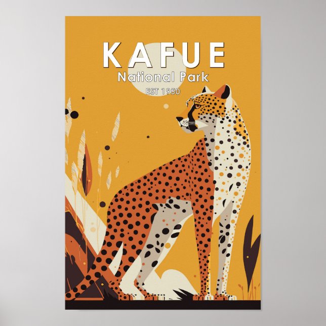 Kafue National Park Zambia Vintage Poster (Front)