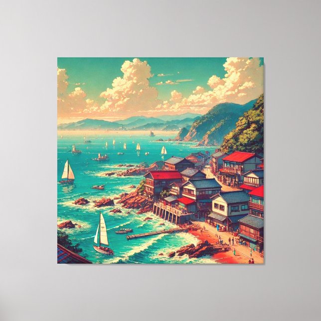 (Kagayaku Umibe) – Shining Seaside Canvas Print (Front)