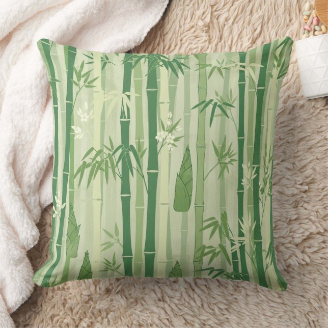 Kagu Bamboo Forest Inspiration Throw Pillow (Blanket)