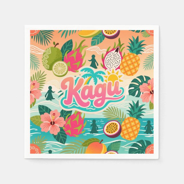 Kagu Tropical Tutti Frutti Napkins (Front)