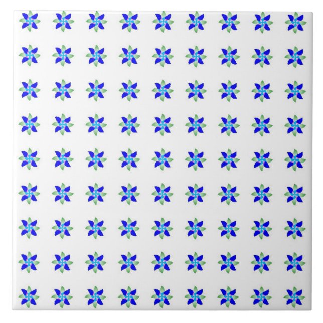 Kaguruma (White× Blue) Ceramic Tile (Front)