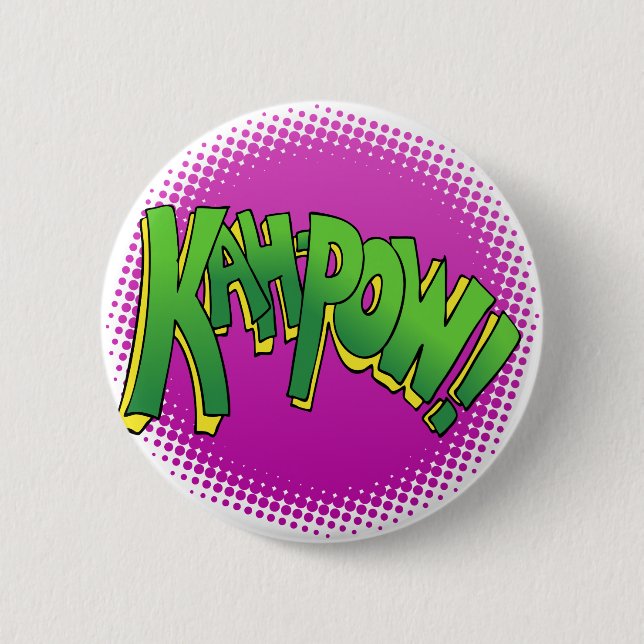 Kah Pow Comic Book Text Button (Front)