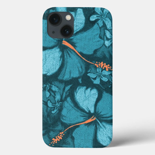 Kahala Hibiscus Hawaiian Lava Rock Illustration Case-Mate iPhone Case (Back)