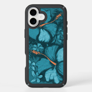 Kahala Hibiscus Hawaiian Lava Rock Illustration iPhone 16 Plus Case