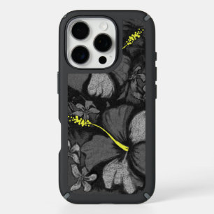 Kahala Hibiscus Hawaiian Lava Rock Illustration iPhone 16 Pro Case