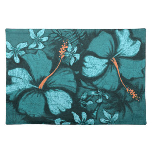 Kahala Hibiscus Hawaiian Tropical Dinner Placemats