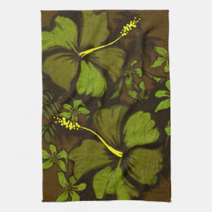 Kahala Hibiscus Hawaiian Tropical Kitchen Towel