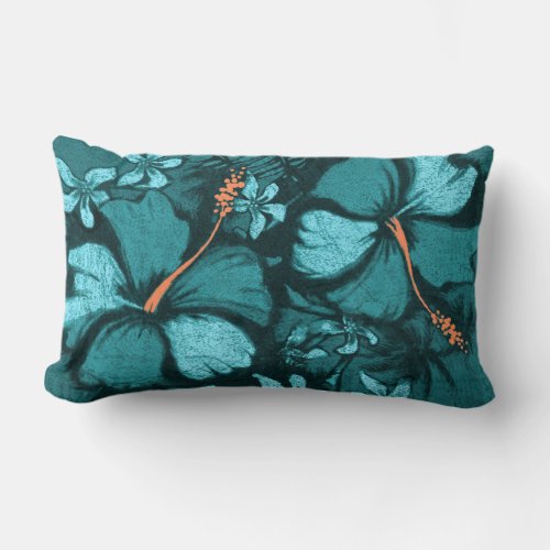 Kahala Hibiscus Hawaiian Tropical Lumbar Pillows